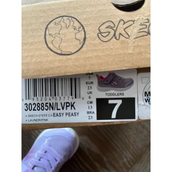 Skechers Toddler Girls Skech-Stepz 2.0 Easy Peasy Athletic Sneaker Purple size 7 - Picture 8 of 8